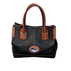 Vintage Hobo Black Dooney & Bourke Top handle shoulder bag pebbled leather Sharp